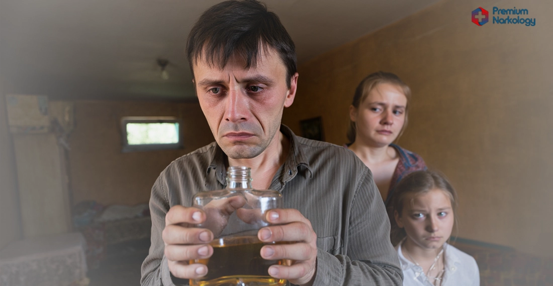 Мужчина с бутылкой в руке